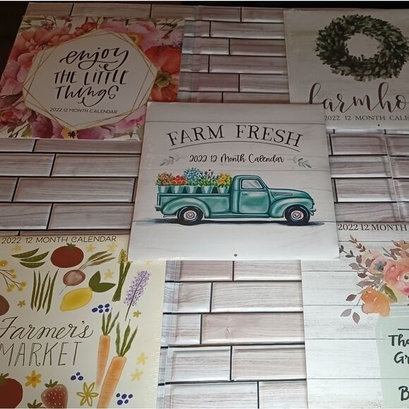 farmhouse Calendars 2022 12-Month set of 5. - Picture 2 of 7